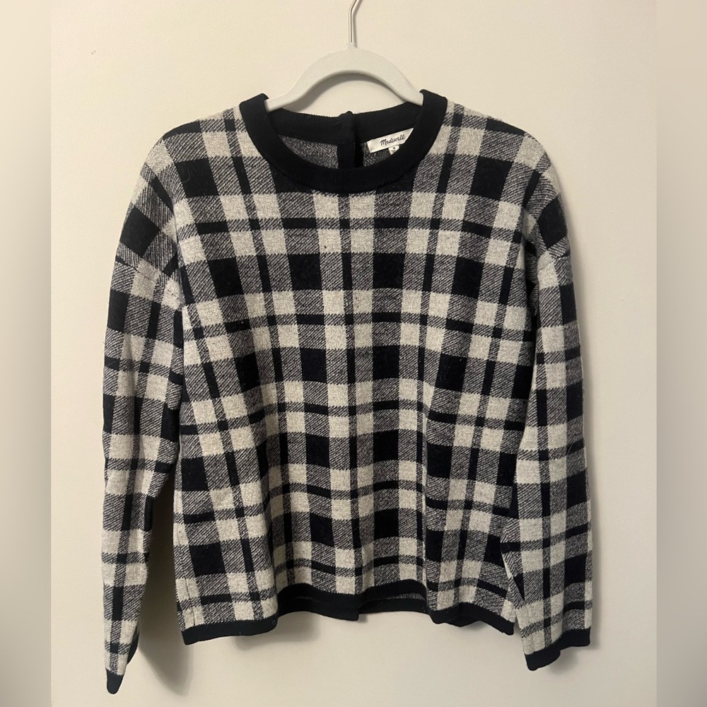 Madewell merino wool buffalo check sweater